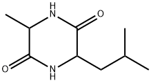 3-イソブチル-6-メチル-2,5-ピペラジンジオン 化学構造式