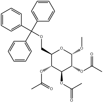 alpha-d-Glucopyranoside, methyl 6-O-(triphenylmethyl)-, triacetate Structure