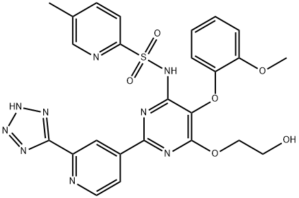 N-[6-(2-hydroxyethoxy)-5-(2-methoxyphenoxy)-2-[2-(2H-tetrazol-5-yl)pyridin-4-yl]pyrimidin-4-yl]-5-methyl-pyridine-2-sulfonamide, 180384-56-9, 结构式