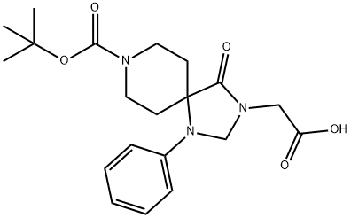 BOC-3-羧甲基-1-苯基-1-1,3,8-三氮杂螺[4.5]癸烷-4-酮 结构式