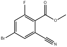 4-溴-2-氰基-6-氟苯甲酸甲酯 结构式