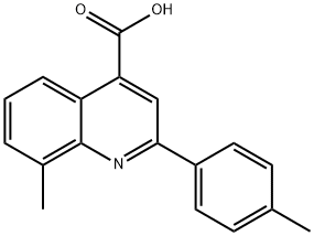 8-メチル-2-(4-メチルフェニル)キノリン-4-カルボン酸 化学構造式