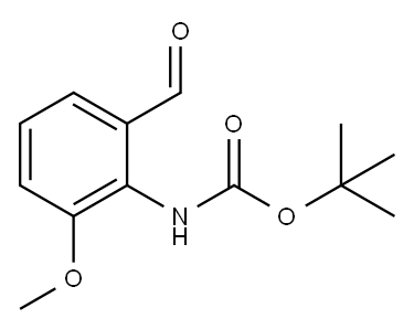 (2-甲酰基-6-甲氧苯基)氨基甲酸叔丁酯, 180690-93-1, 结构式