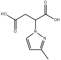 2-(3-メチル-1H-ピラゾール-1-イル)こはく酸 化学構造式