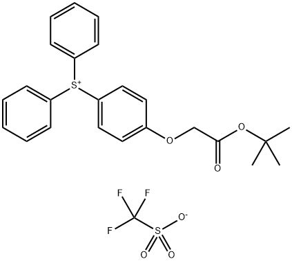 叔丁氧羰基-甲氧基苯基二苯锍三氟甲磺酸盐, 180801-55-2, 结构式