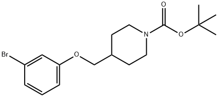 1-BOC-4-(3-溴苯氧基甲基)哌啶, 180847-24-9, 结构式