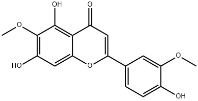 3',6-ジメトキシ-4',5,7-トリヒドロキシフラボン 化学構造式