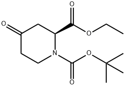 (S)-(-)-1-BOC-4-氧哌啶-2-甲酸乙酯 结构式
