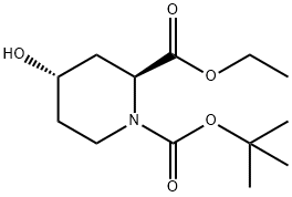 (2S,4S)-Ethyl 1-Boc-4-hydroxypiperidine-2-carboxylate,180854-46-0,结构式