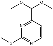 4-(二甲氧甲基)-2-甲硫基嘧啶 结构式