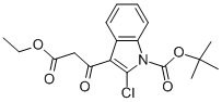 1-BOC-2-CHLORO-3-(2-ETHOXYCARBONYL-ACETYL)-INDOLE 化学構造式