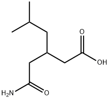 3-(2-アミノ-2-オキソエチル)-5-メチルヘキサン酸 化学構造式