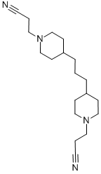 3-[4-[3-[1-(2-CYANOETHYL)PIPERIDIN-4-YL]PROPYL]PIPERIDIN-1-YL]PROPANENITRILE, 18136-00-0, 结构式