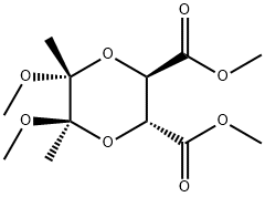 (2R,3R,5R,6R)-ジメトキシ-5,6-ジメチル-1,4-ジオキサン-2,3-ジカルボン酸ジメチル 化学構造式