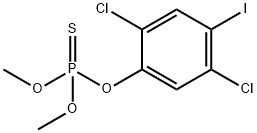 チオりん酸O,O-ジメチルO-(2,5-ジクロロ-4-ヨードフェニル) 化学構造式