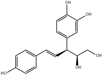 4-[(S,E)-1-[(S)-1,2-Dihydroxyethyl]-3-(4-hydroxyphenyl)-2-propenyl]-1,2-benzenediol Struktur