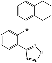 (5,6,7,8-テトラヒドロナフタレン-1-イル)[2-(1H-テトラゾール-5-イル)フェニル]アミン 化学構造式