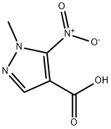 1-メチル-5-ニトロ-1H-ピラゾール-4-カルボン酸 化学構造式