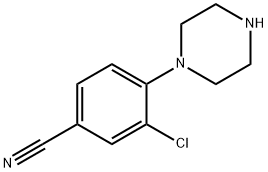 3-Chloro-4-(piperazin-1-yl)benzonitrile 化学構造式
