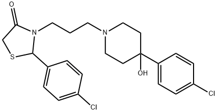 2-(4-Chlorophenyl)-3-(3-(4-(4-chlorophenyl)-4-hydroxy-1-piperidinyl)pr opyl)-4-thiazolidinone Structure