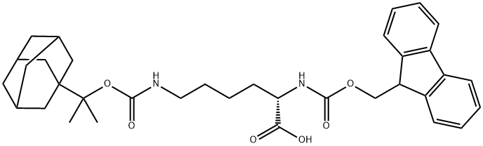 N2-[(9H-芴-9-基甲氧基)羰基]-N6-[(1-甲基-1-金刚烷基乙氧基)羰基]-L-赖氨酸, 182250-66-4, 结构式