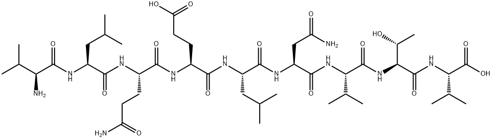 H-VAL-LEU-GLN-GLU-LEU-ASN-VAL-THR-VAL-OH 化学構造式
