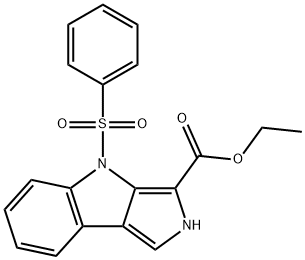 ETHYL 8-BENZENESULFONYL-2,8-DIHYDRO-2,8-DIAZA-CYCLOPENTA[A]INDENE-1-CARBOXYLATE 化学構造式