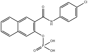 N-(4-クロロフェニル)-3-ホスホノオキシ-2-ナフタレンカルボアミド 化学構造式
