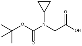 2-[环丙基-[(2-甲基丙-2-基)氧基羰基]氨基]乙酸,182291-93-6,结构式
