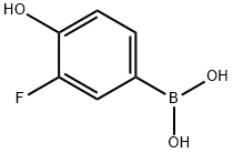 3-フルオロ-4-ヒドロキシフェニルボロン酸 化学構造式