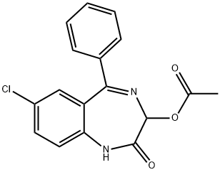 3-アセトキシ-7-クロロ-1,3-ジヒドロ-5-フェニル-2H-1,4-ベンゾジアゼピン-2-オン 化学構造式