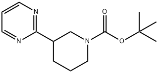 3-(2-Pyrimidinyl)-1-piperidinecarboxylic acid 1,1<br>-dimethylethyl ester Struktur