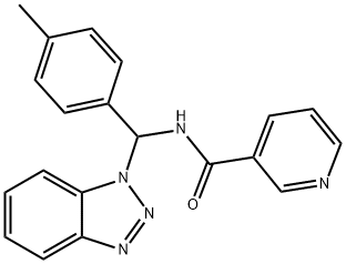 N-(Benzotriazol-1-yl-p-tolyl-methyl)-nicotinamide Structure