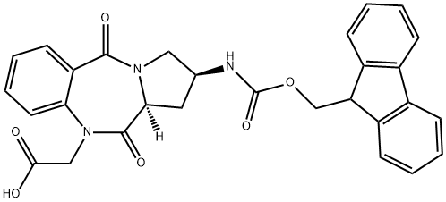 (2S,11AS)-FMOC-2-氨基-10-羧甲基-1,2,3,11A-四氢-10H-吡咯并[2,1-C][1,4]苯并二氮杂-5-1,11-二酮, 182624-46-0, 结构式
