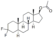 酢酸3,3-ジフルオロ-5α-アンドロスタン-17β-イル 化学構造式