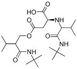 L-Aspartic acid, N-[1-[[(1,1-dimethylethyl)amino]carbonyl]-2-methylpropyl]-, 4-[1-[[(1,1-dimethylethyl)amino]carbonyl]-2-methylpropyl] 1-methyl ester (9CI) Struktur