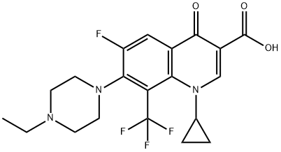 3-Quinolinecarboxylic acid, 1-cyclopropyl-7-(4-ethyl-1-piperazinyl)-6-fluoro-1,4-dihydro-4-oxo-8-(trifluoroMethyl)- Structure