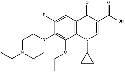 3-Quinolinecarboxylic acid, 1-cyclopropyl-8-ethoxy-7-(4-ethyl-1-piperazinyl)-6-fluoro-1,4-dihydro-4-oxo- Struktur