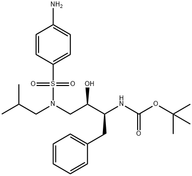 [(1S,2R)-1-Benzyl-2-hydroxy-3-[isobutyl-[(4-aminophenyl)sulfonyl]amino] propyl]-carbamic Acid tert-Butyl Ester Structure