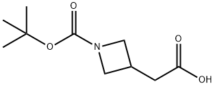 1-(叔丁氧基羰基)氮杂环丁烷-3-乙酸, 183062-96-6, 结构式