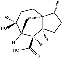 (3R)-2,3,4,5,6,7,8,8aβ-Octahydro-6β-hydroxy-3β,6,8-trimethyl-1H-3aα,7α-methanoazulene-8α-carboxylic acid Structure