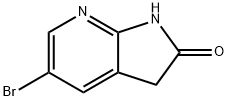 5-ブロモ-1H-ピロロ[2,3-B]ピリジン-2(3H)-オン 化学構造式