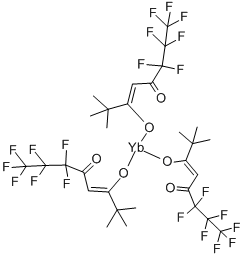 三(6,6,7,7,8,8,8-七氟-2,2-二甲基-3,5-乙酰辛酮基)镱, 18323-96-1, 结构式