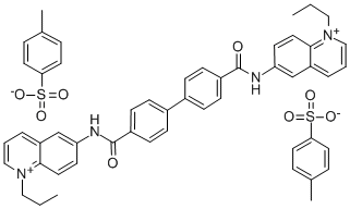 6,6'-(p,p'-Biphenylylenebis(carbonylimino))bis(1-propylquinolinium) ditosylate Structure