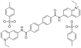 6,6'-(p,p'-Biphenylylenebis(carbonylimino))bis(1-ethylquinolinium) ditosylate Struktur
