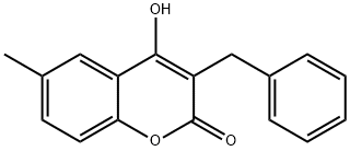 2H-1-Benzopyran-2-one, 4-hydroxy-6-Methyl-3-(phenylMethyl)- 结构式