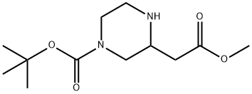 N-4-BOC-2-ピペラジン酢酸メチル 化学構造式