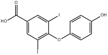 4-(4-Hydroxyphenoxy)-3,5-diiodobenzoic acid Struktur