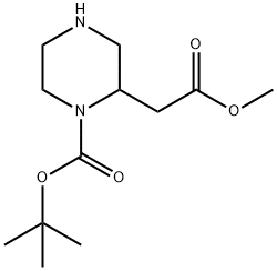 1-BOC-2-METHOXYCARBONYLMETHYLPIPERAZINE 结构式