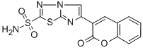 Imidazo(2,1-b)-1,3,4-thiadiazole-2-sulfonamide, 6-(2-oxo-2H-1-benzopyr an-3-yl)- 结构式